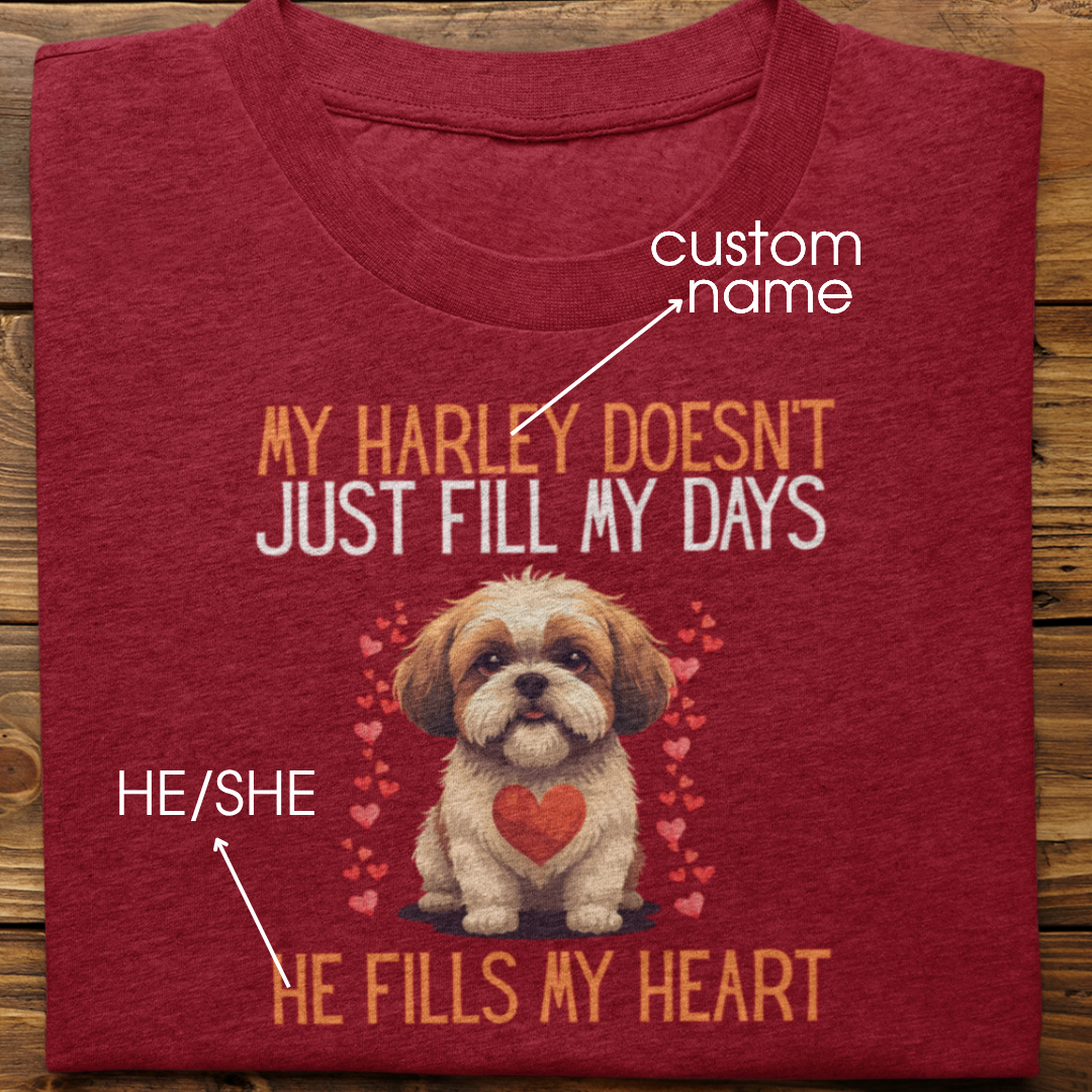 Shihtzu : He Fills My Heart Tshirt Unisex