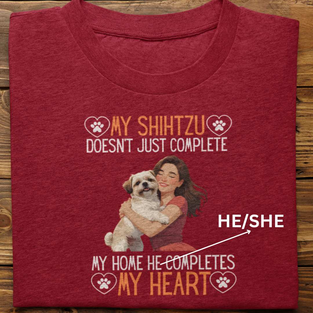 Shihtzu : My Shihtzu Completes My Heart Tshirt Unisex(Female)