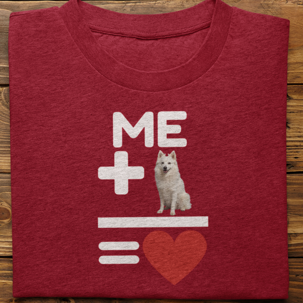 Spitz : Me +Dog = Love Tshirt Unisex