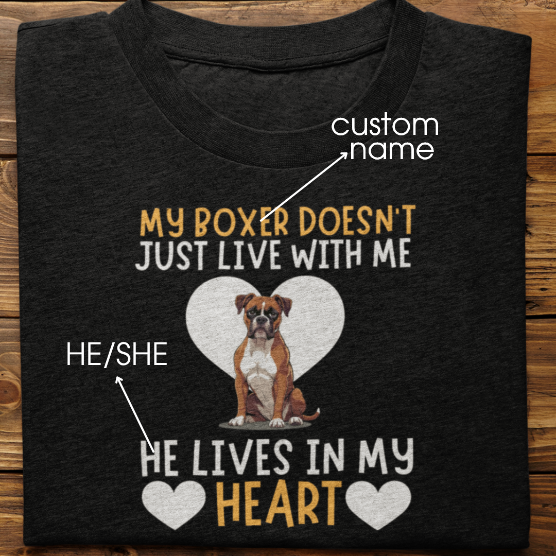 Boxer : My Boxer Doesn't Just Live Tshirt Unisex