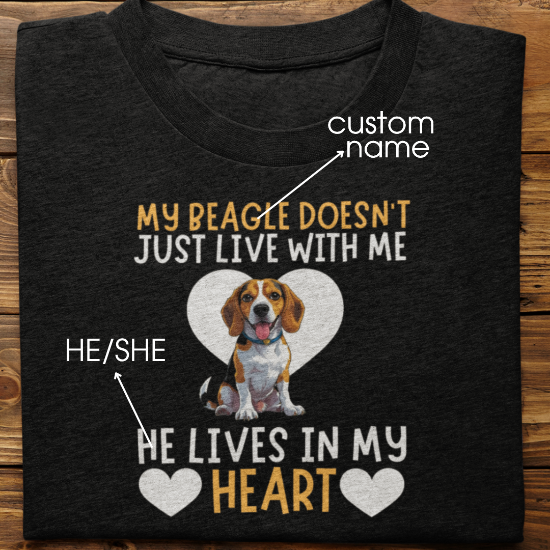 Beagle : My beagle Doesn't Just Live Tshirt Unisex