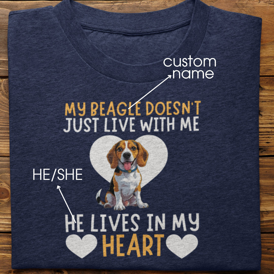 Beagle : My beagle Doesn't Just Live Tshirt Unisex