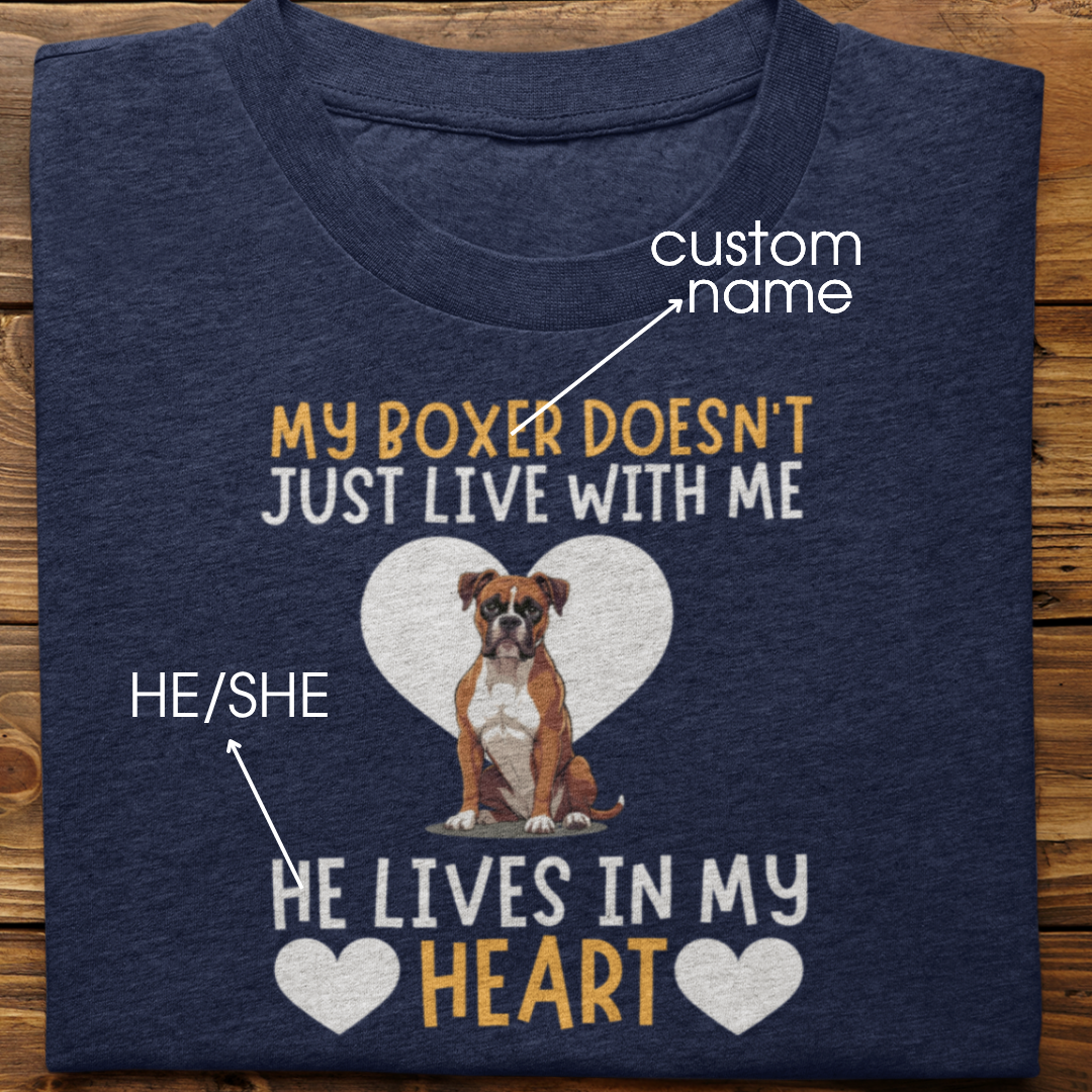 Boxer : My Boxer Doesn't Just Live Tshirt Unisex