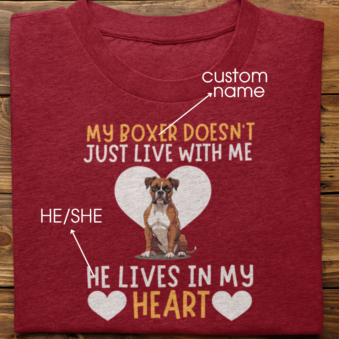 Boxer : My Boxer Doesn't Just Live Tshirt Unisex