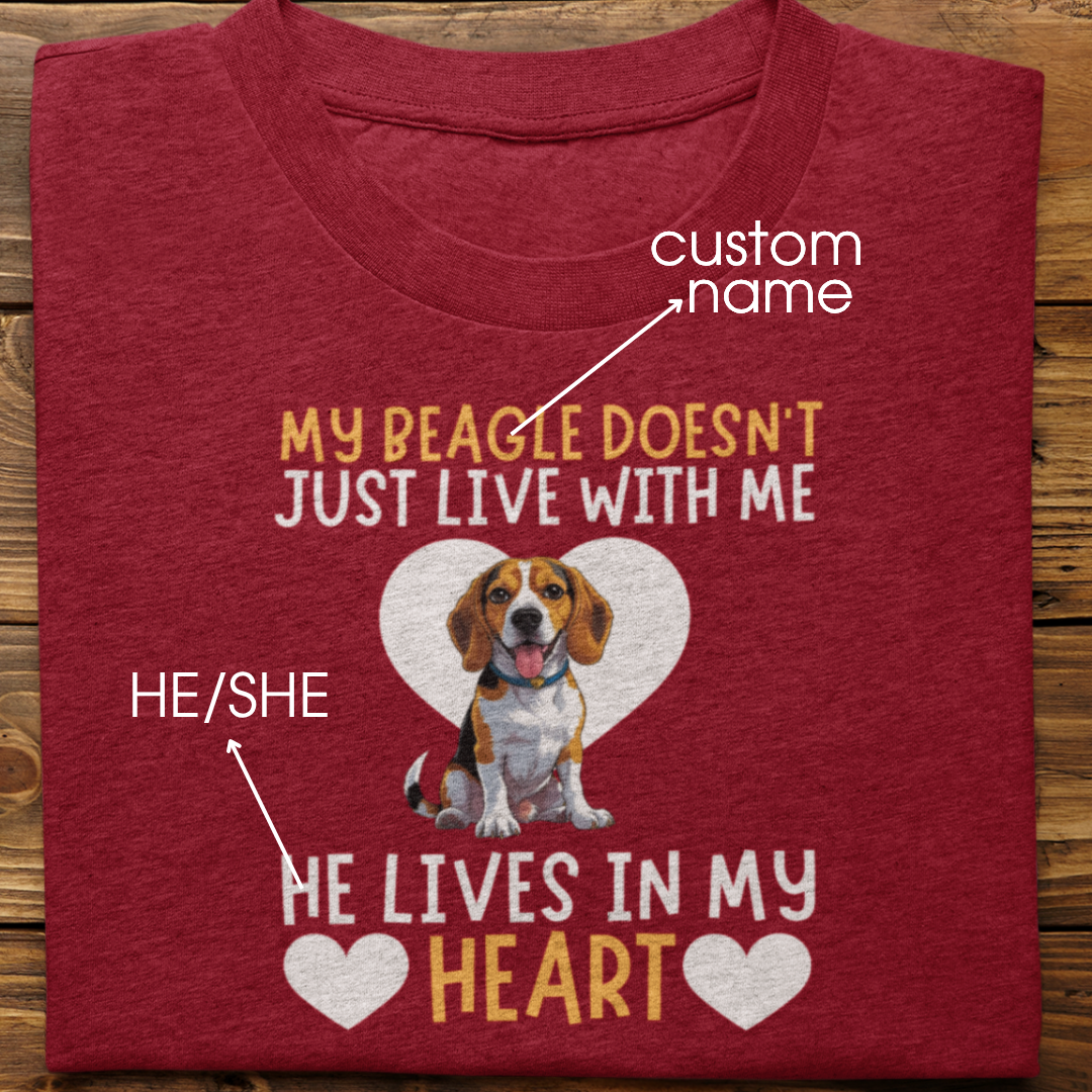 Beagle : My beagle Doesn't Just Live Tshirt Unisex