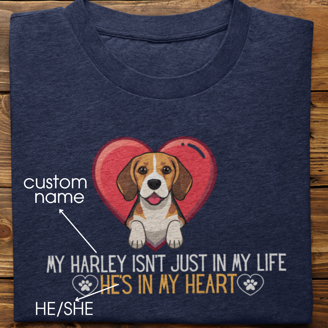 Beagle : In My Heart Tshirt Unisex