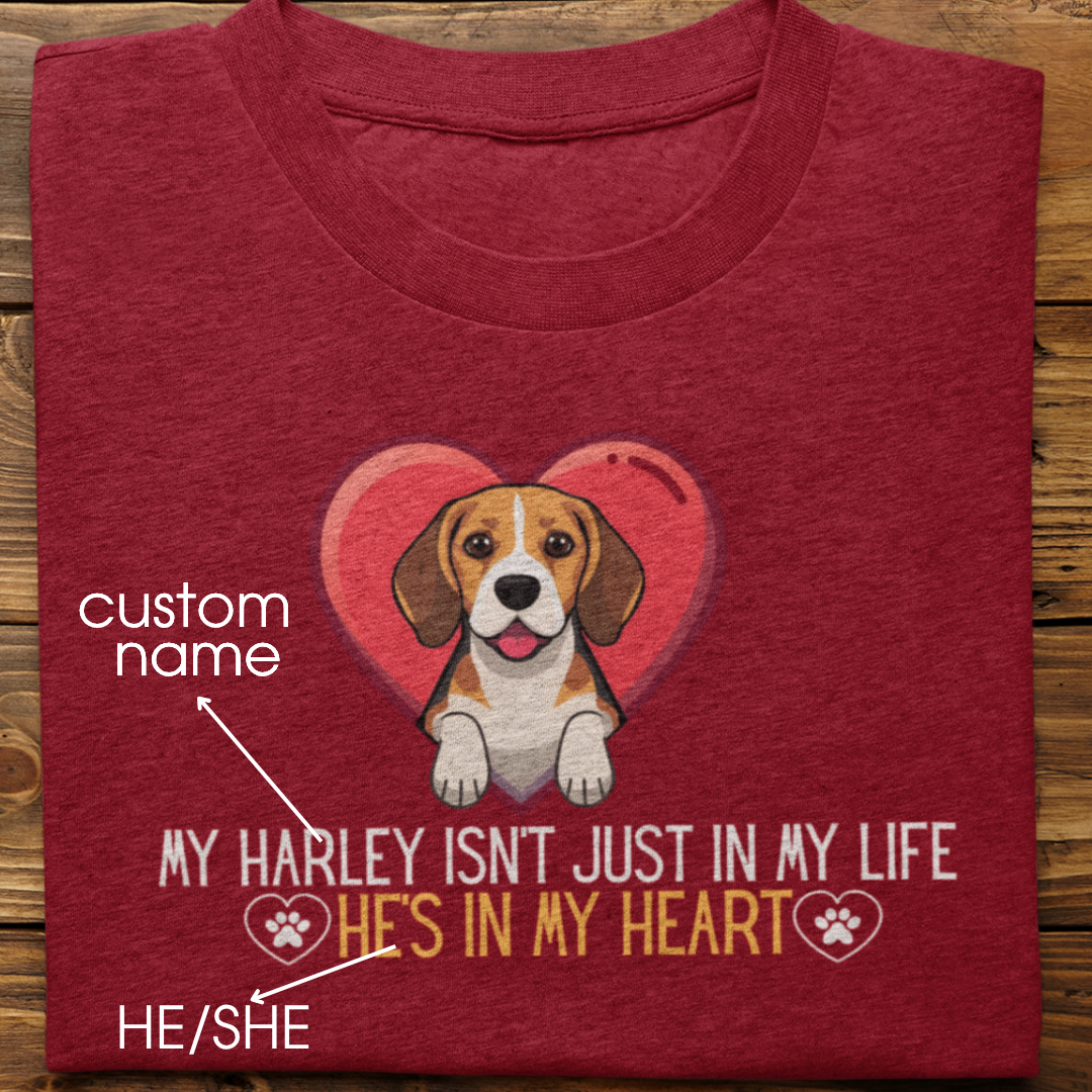 Beagle : In My Heart Tshirt Unisex