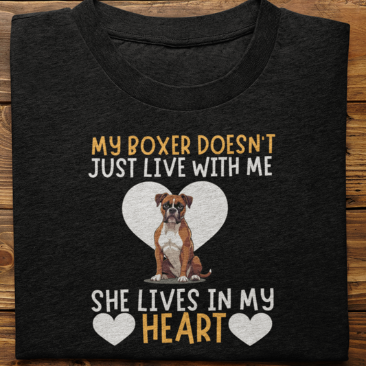 Boxer : My boxer Doesn't Just Live Tshirt Unisex(She)