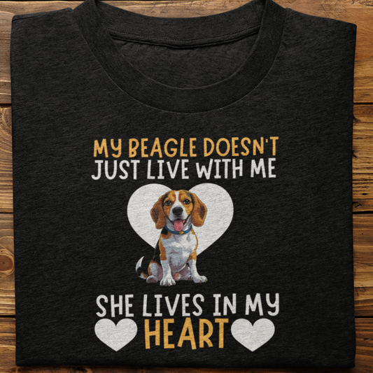 Beagle : My beagle Doesn't Just Live Tshirt Unisex(She)