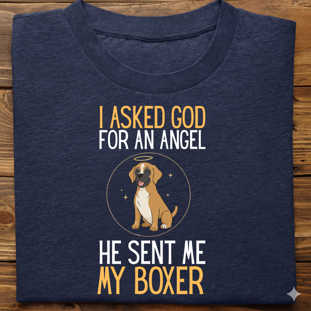 Boxer : I Asked God Angel Tshirt Unisex