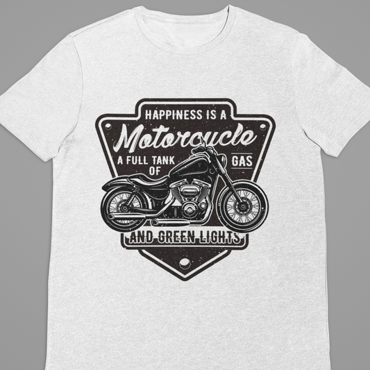 Biker : Happiness Is A Motorcycle Black Tshirt