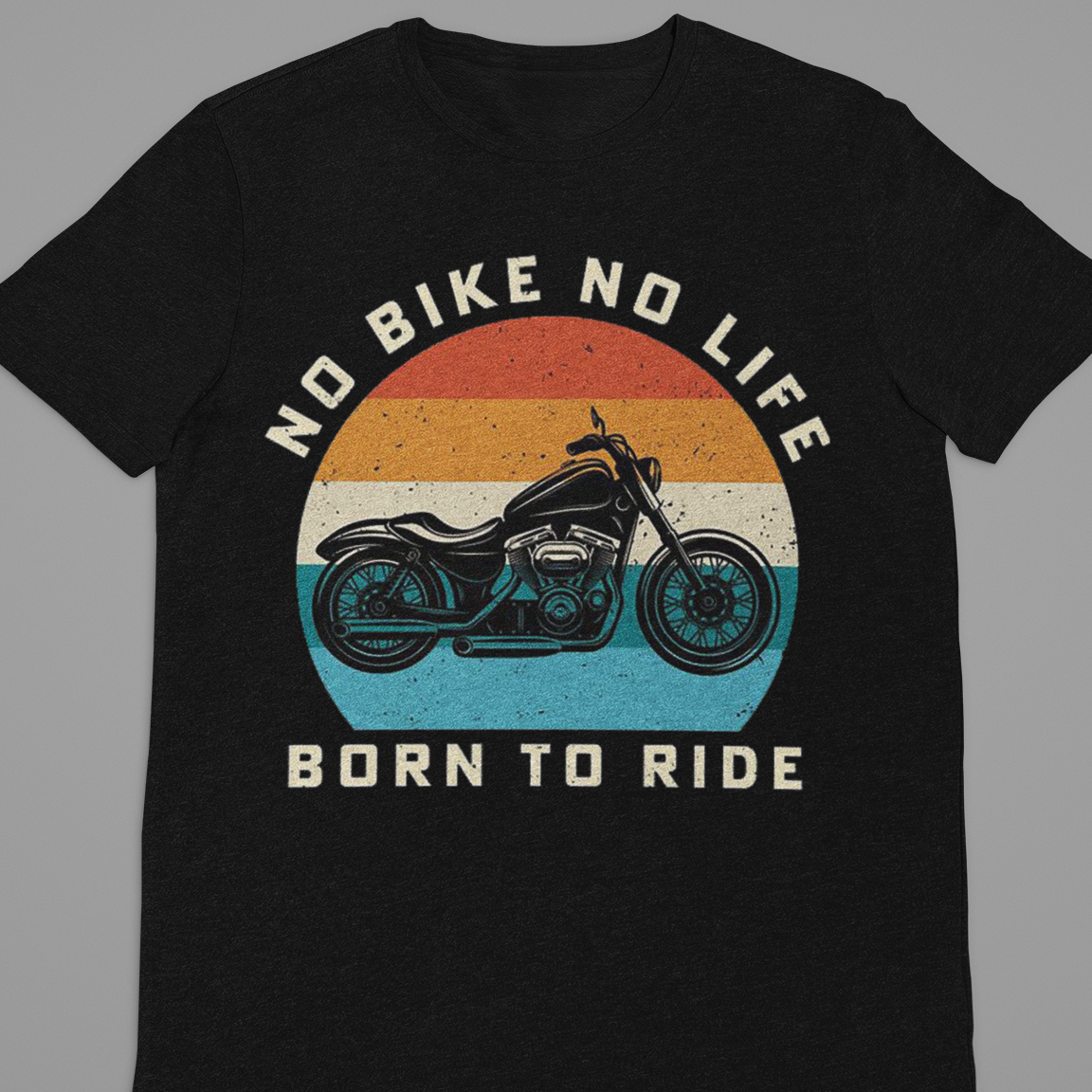 Biker : No Bike No Life Born to Ride Black Tshirt