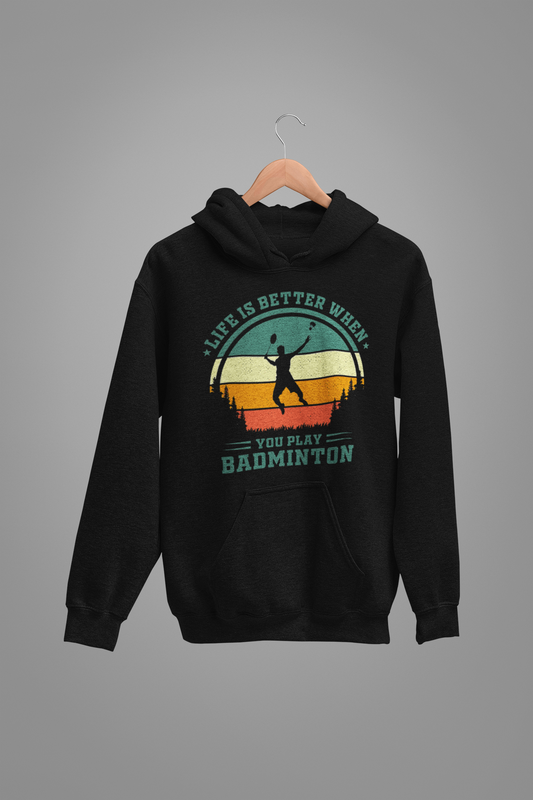 Badminton : Life Is Better Oversized Black Hoodie