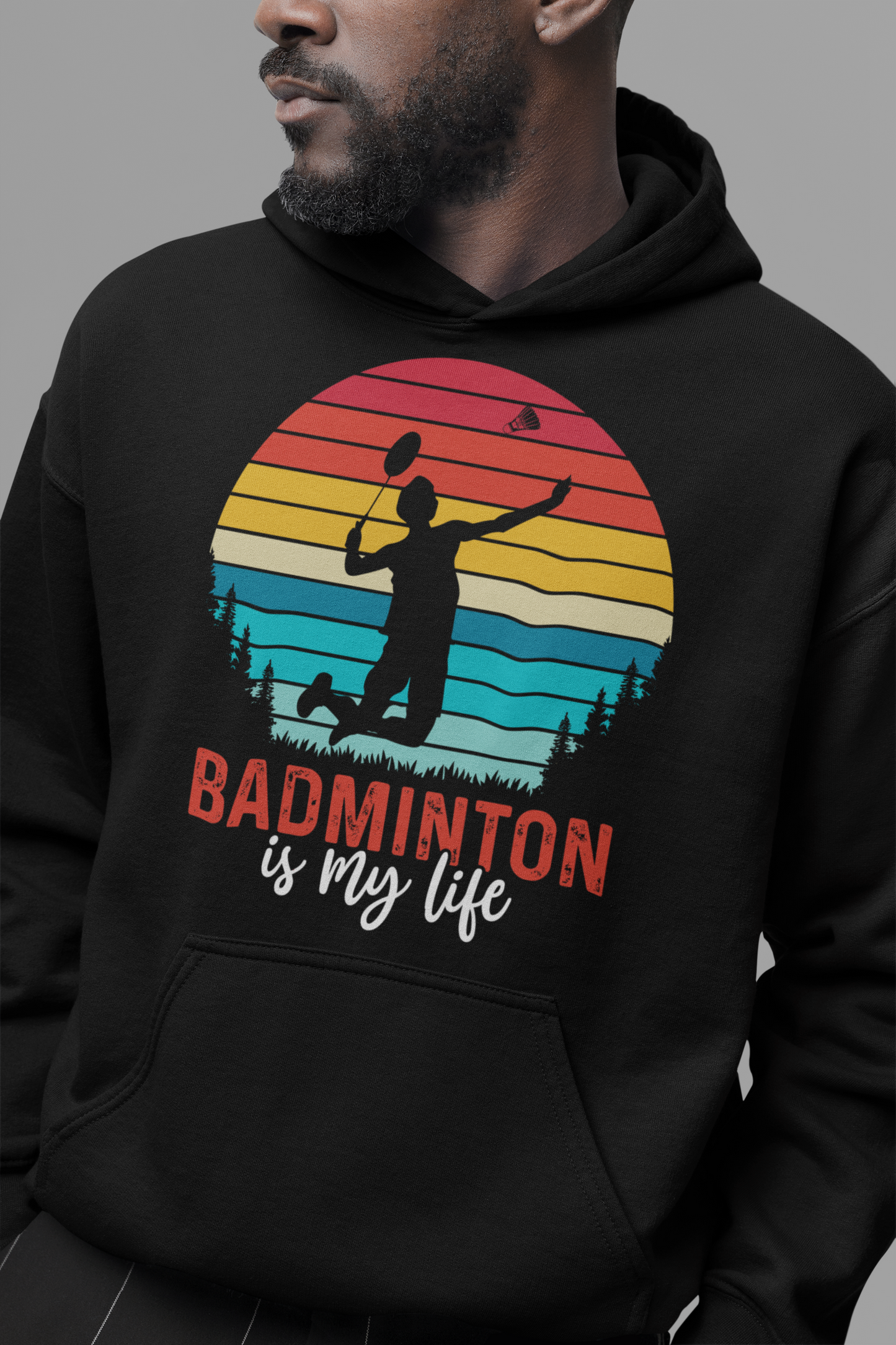 Badminton : Badminton Is My Life Oversized Black Hoodie