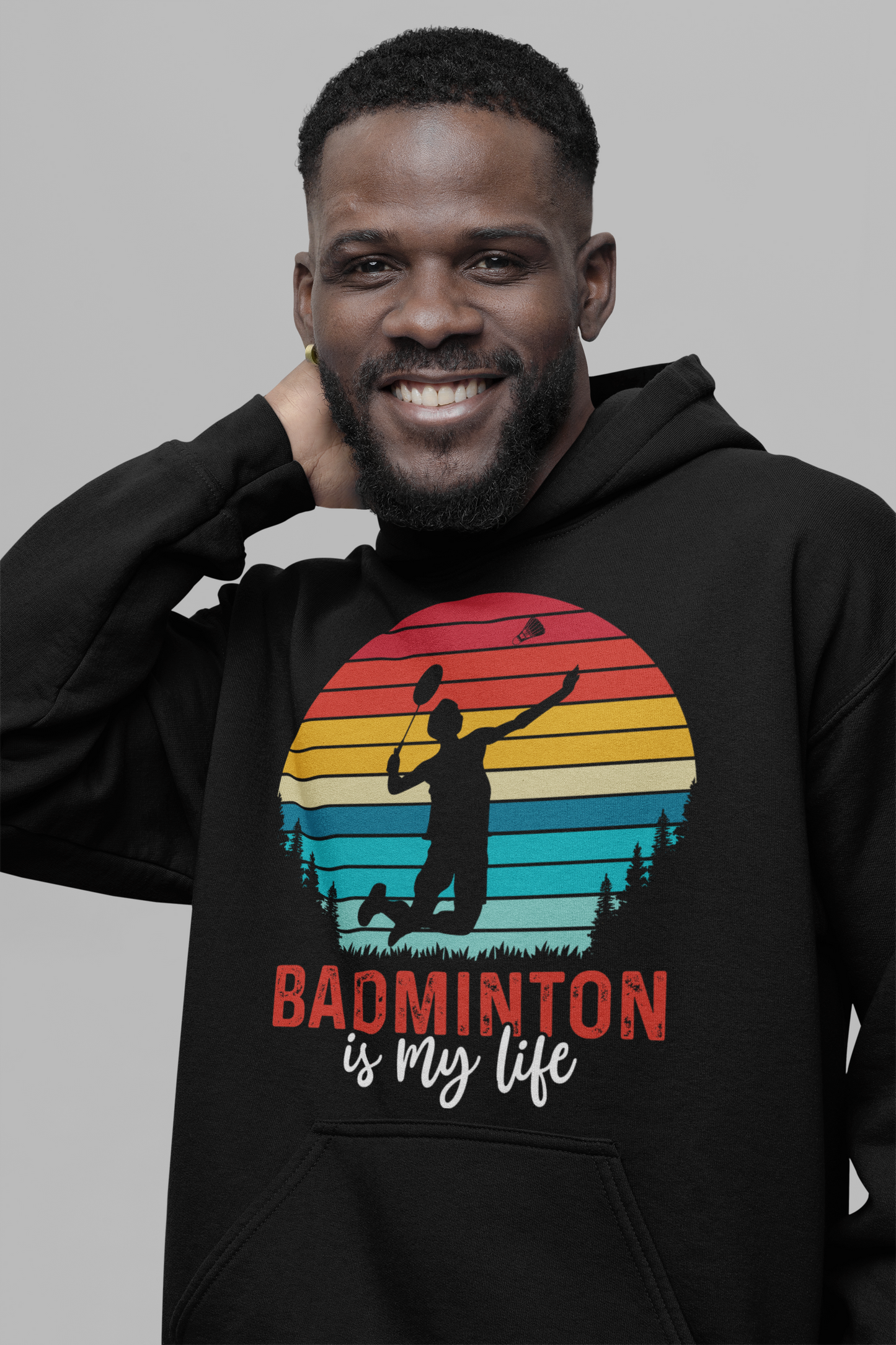 Badminton : Badminton Is My Life Oversized Black Hoodie