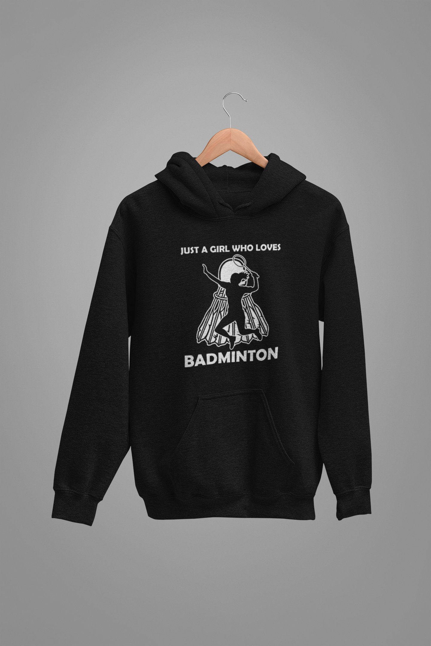 Badminton : Just A Girl Oversized Black Hoodie Unisex