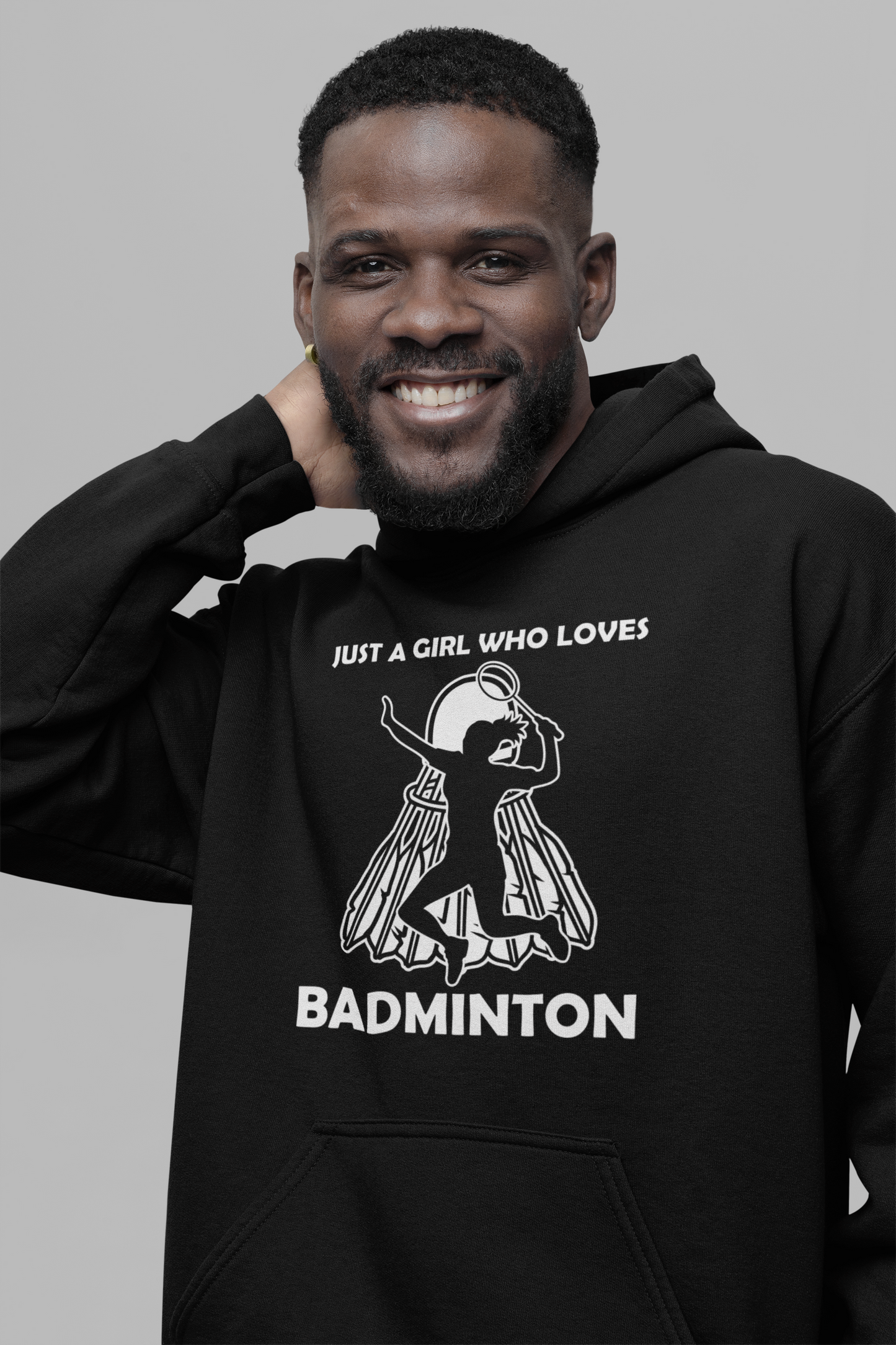 Badminton : Just A Girl Oversized Black Hoodie Unisex