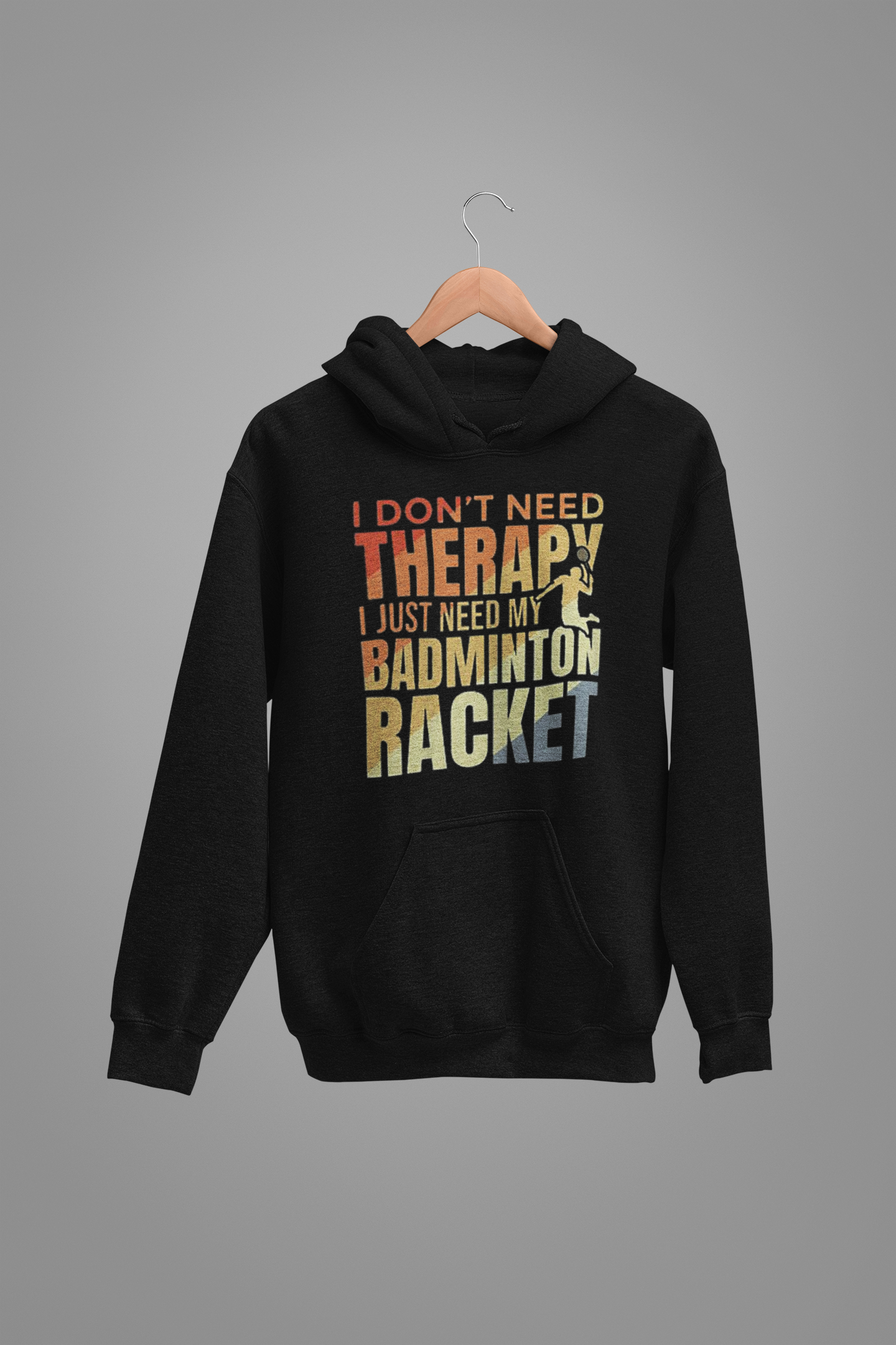 Badminton : I don't Need Therapy Oversized Black Hoodie