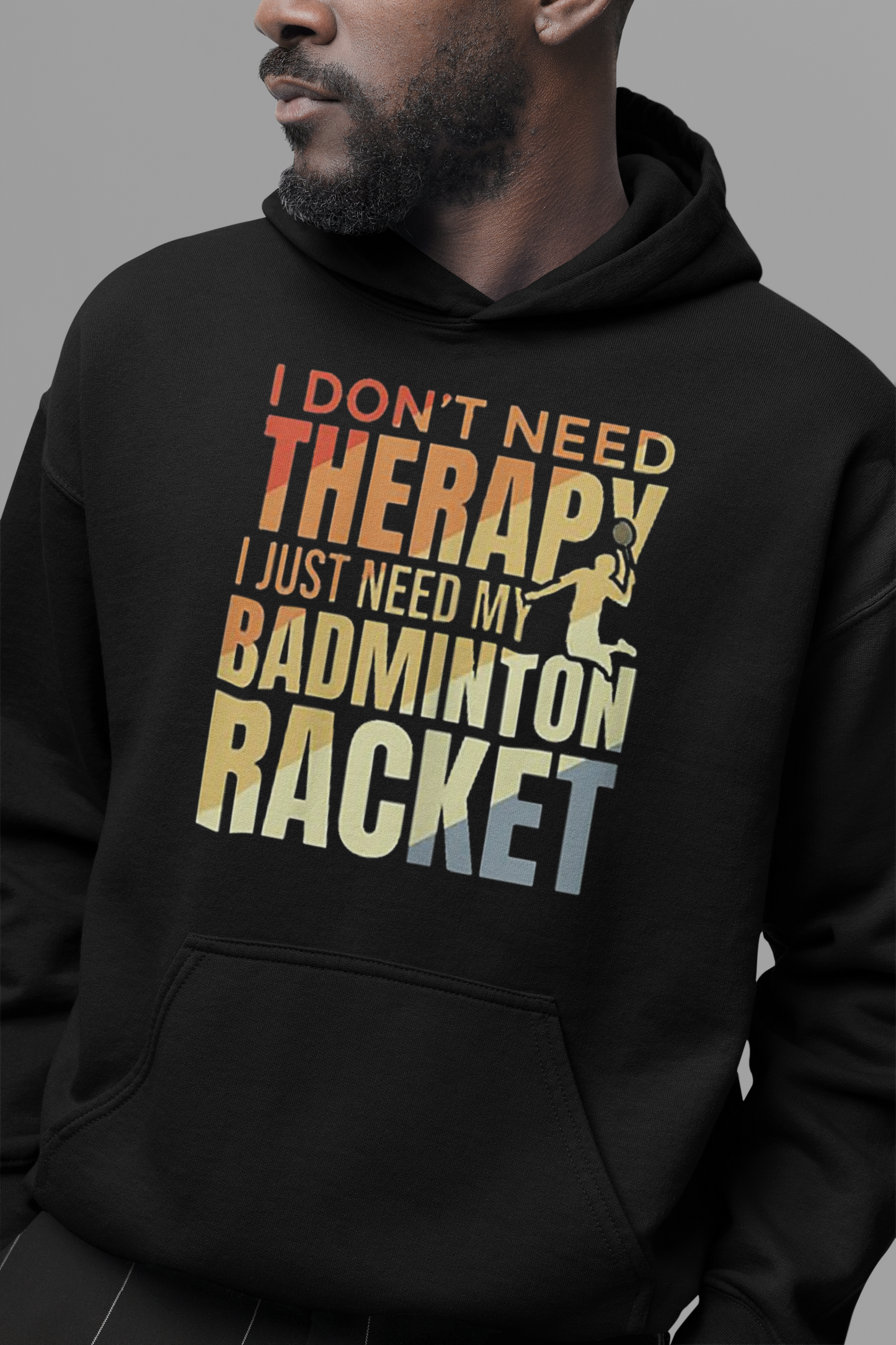 Badminton : I don't Need Therapy Oversized Black Hoodie