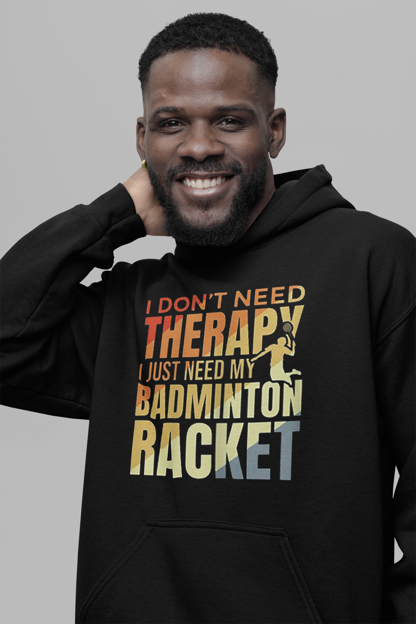 Badminton : I don't Need Therapy Oversized Black Hoodie