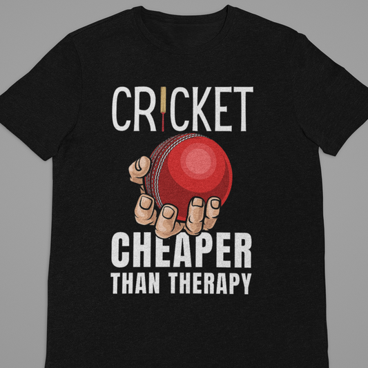 Cricket : Cricket Cheaper Than Therapy  Black Thsirt