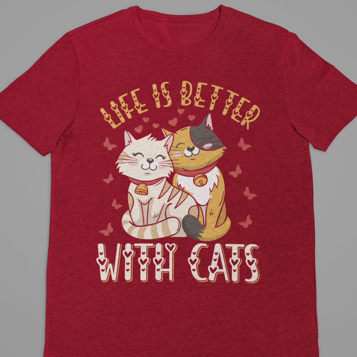 Cat Love : Life Is Better With Cats Black Tshirt