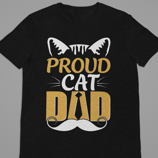 Cat Love : Proud Cat Dad Black Tshirt