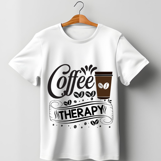 Coffee  : Coffee Therapy White Tshirt