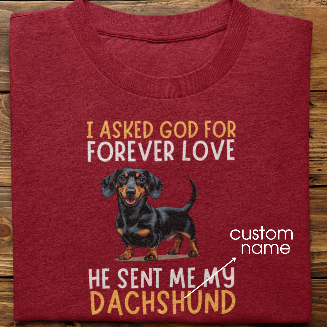 Dachshund : I asked God for Forever love Tshirt Unisex