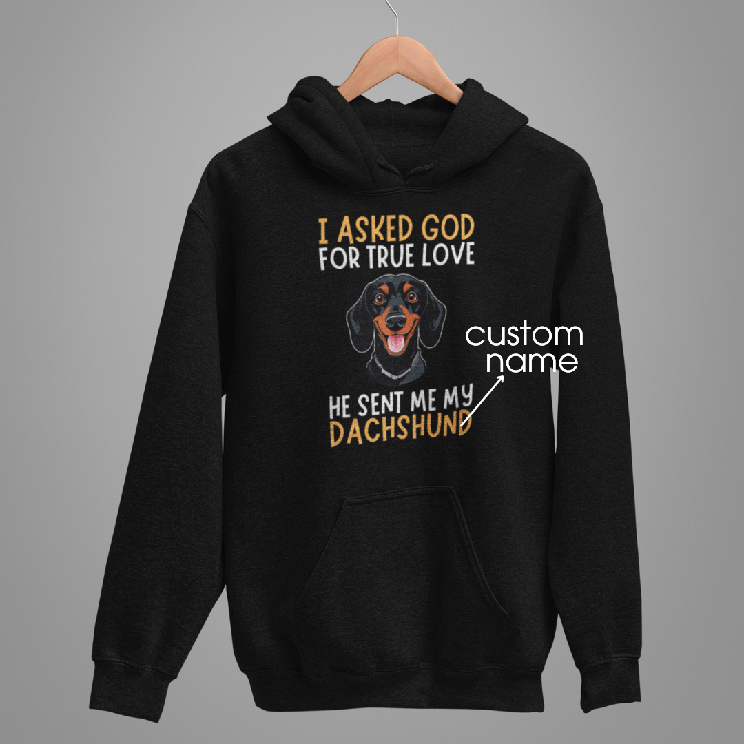 Dachshund : God True Love Oversized  Hoodie Unisex