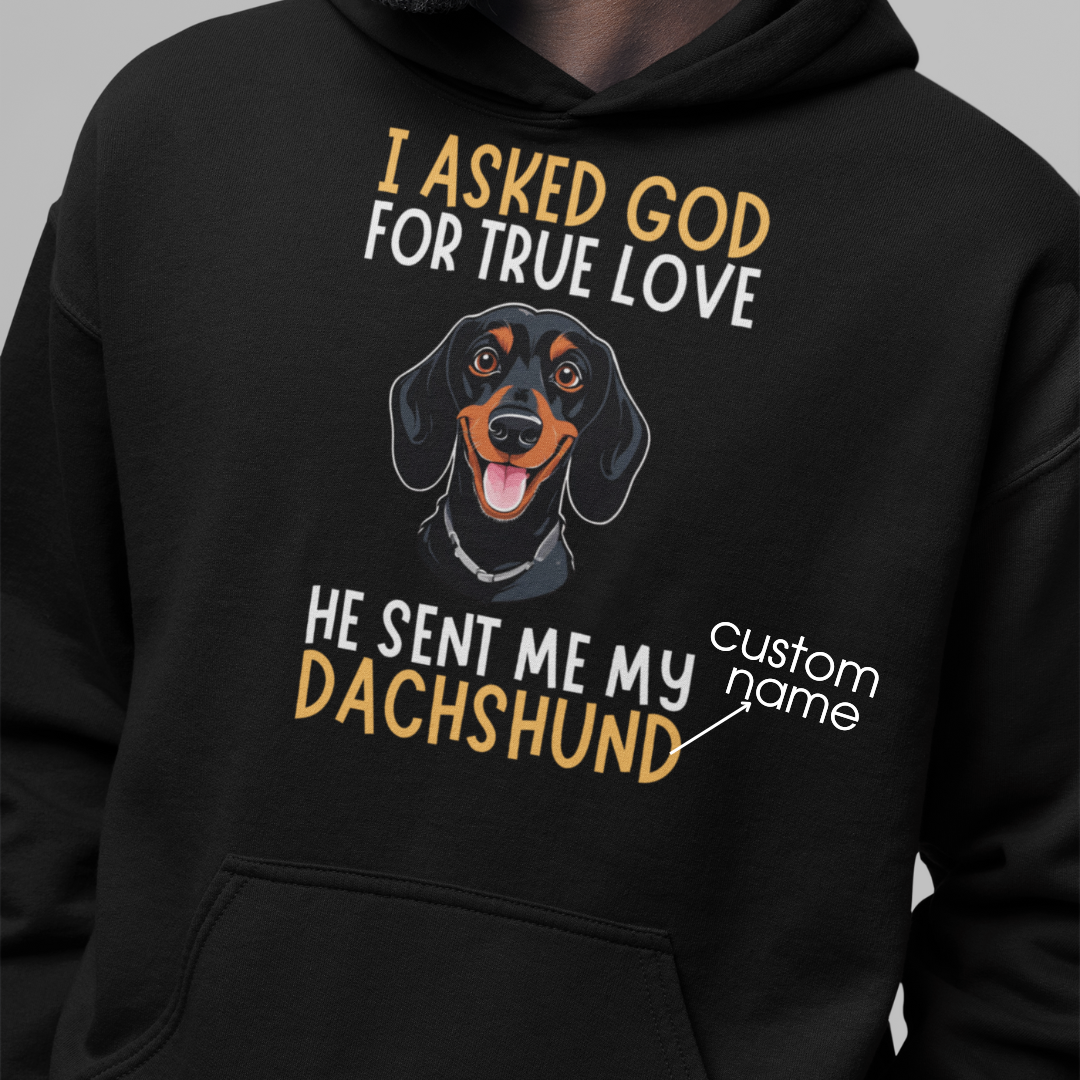 Dachshund : God True Love Oversized  Hoodie Unisex