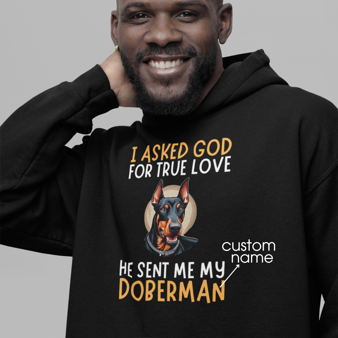 Doberman : God True Love Oversized  Hoodie Unisex