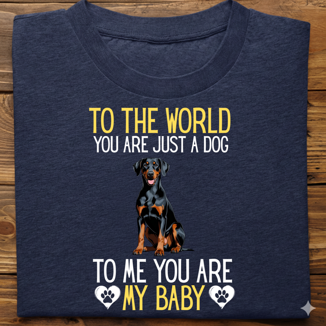 Doberman : To World Baby Tshirt Unisex