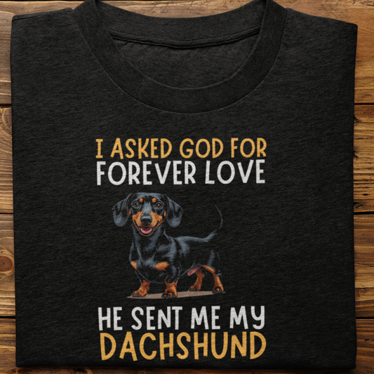 Dachshund : I asked God for Forever love Tshirt Unisex