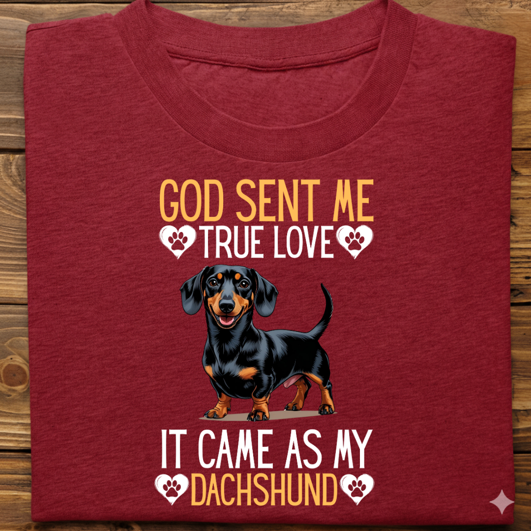 Dachshund : God Sent Me Tshirt Unisex