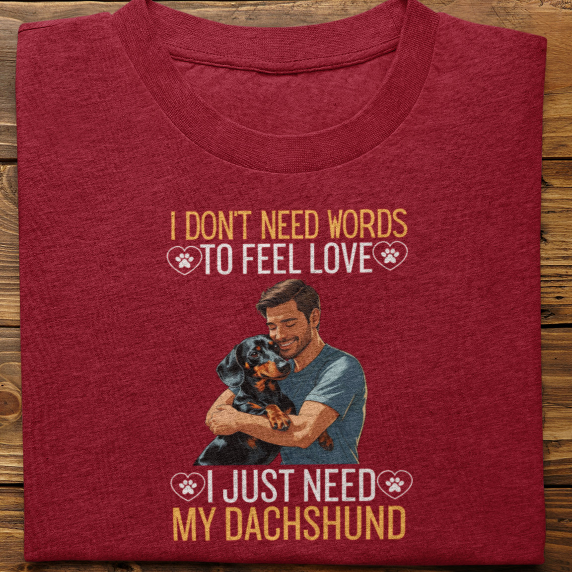 Dachshund : I Don't Need Words Tshirt Unisex(He)
