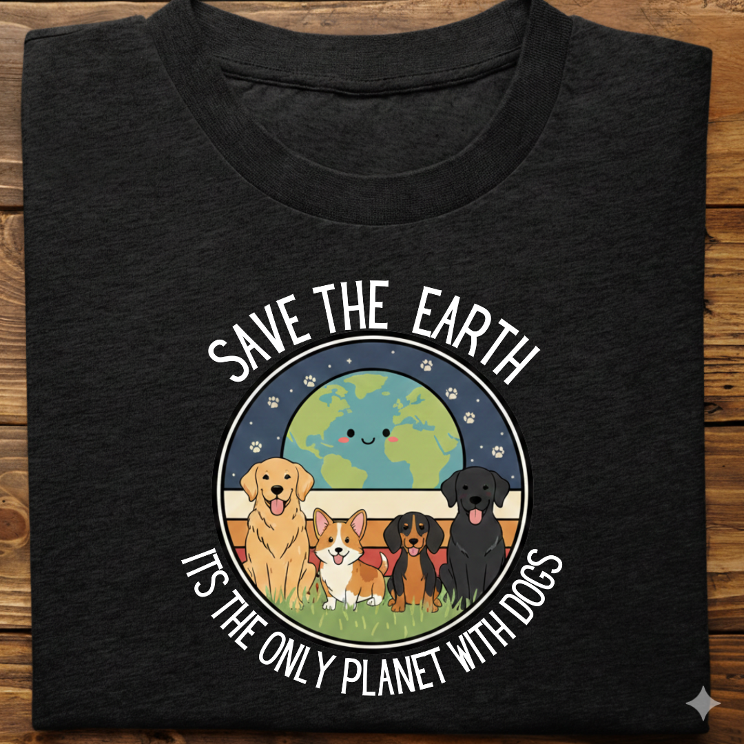 Dog Love : Save The Earth Tshirt Unisex