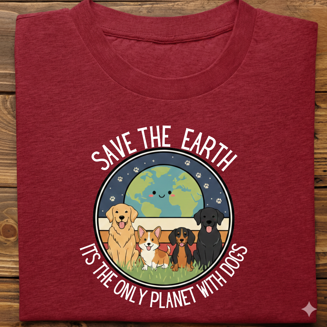 Dog Love : Save The Earth Tshirt Unisex