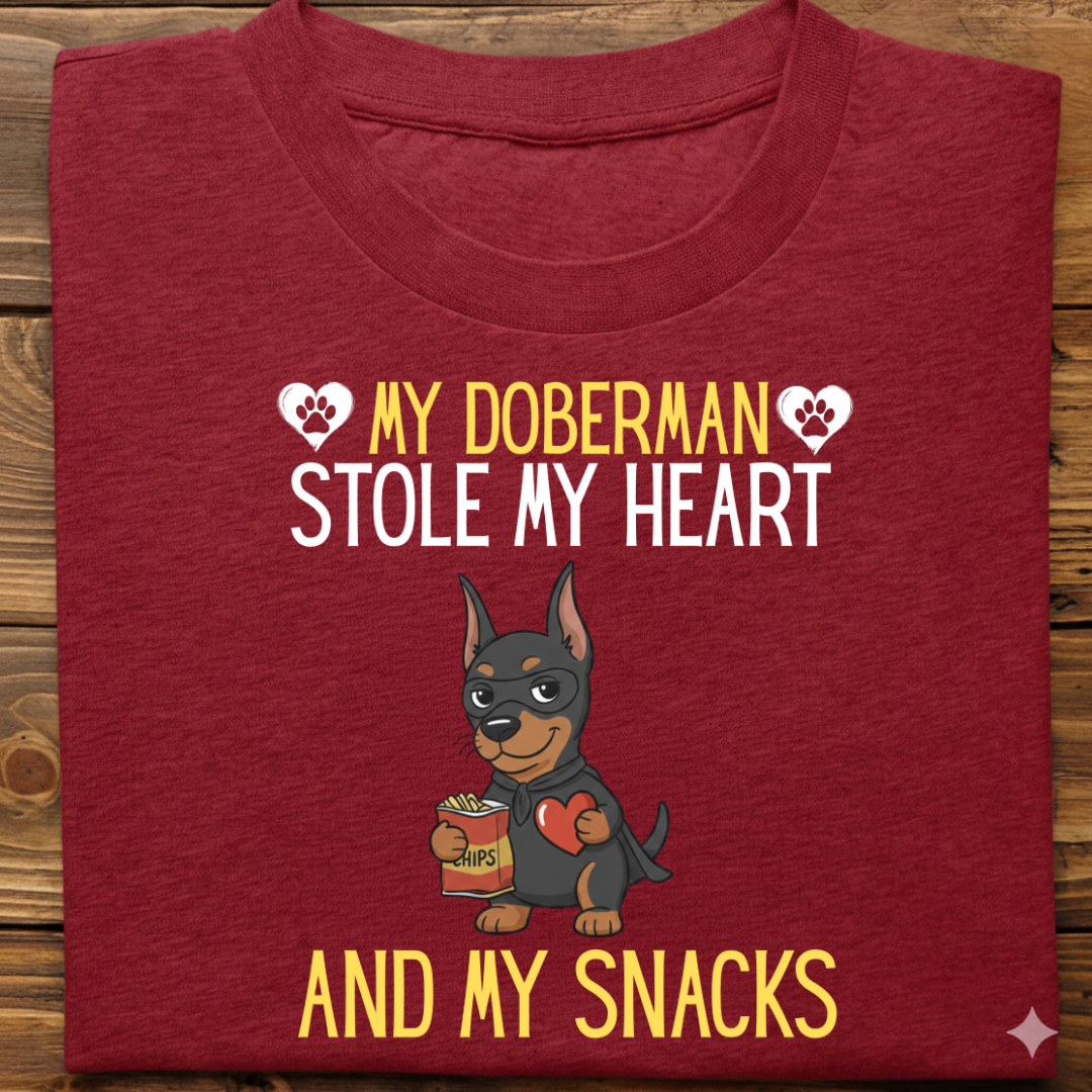 Doberman : Stole My Snacks Tshirt Unisex