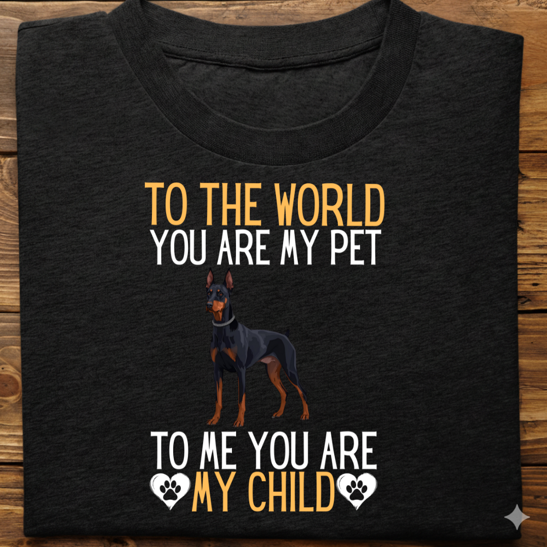 Doberman : To The World Child Tshirt Unisex