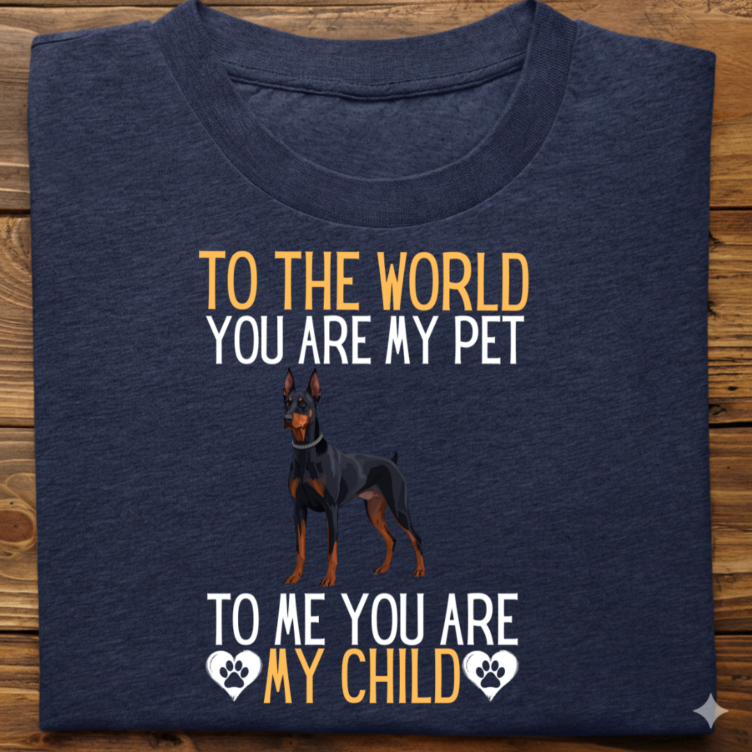 Doberman : To The World Child Tshirt Unisex