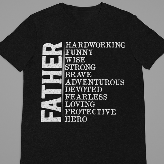 Dad : Father  Black Tshirt