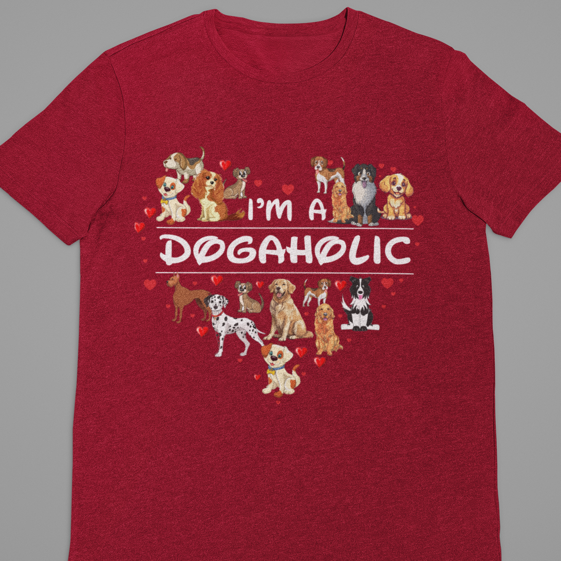 Dog Love : I AM A Dogaholic Black Tshirt