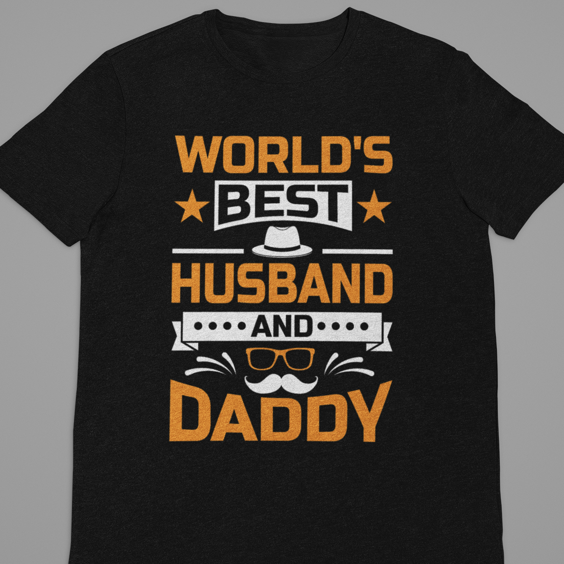 Dad :  Worlds Best Husband and Papa Black Tshirt