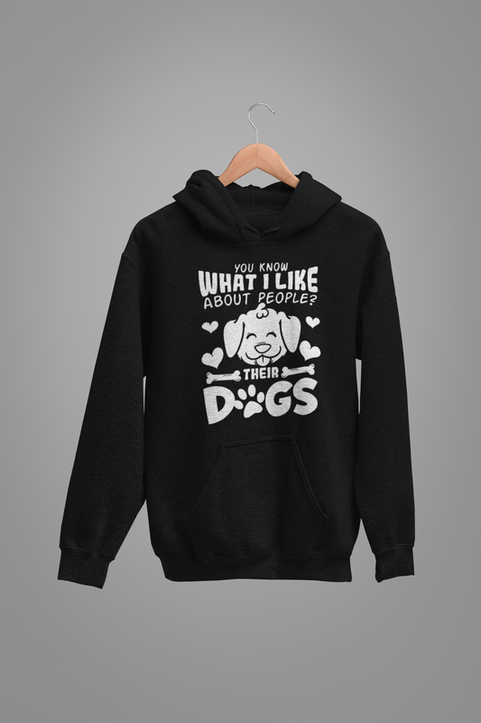 Dog Love : You Know What I Like About People Oversized Black Hoodie Unisex