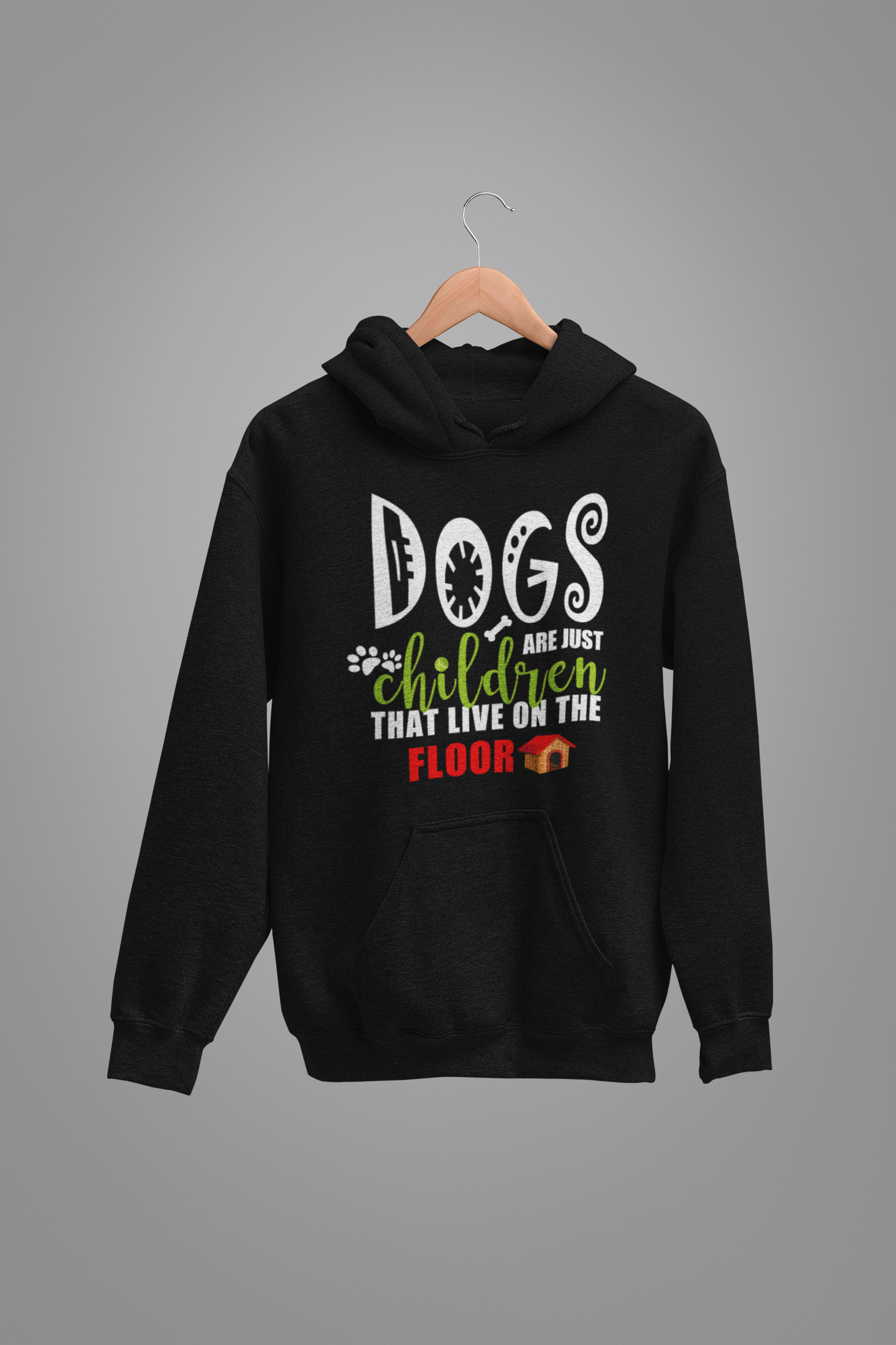 Dog Love : Dogs Are Just Children Oversized Black Hoodie Unisex