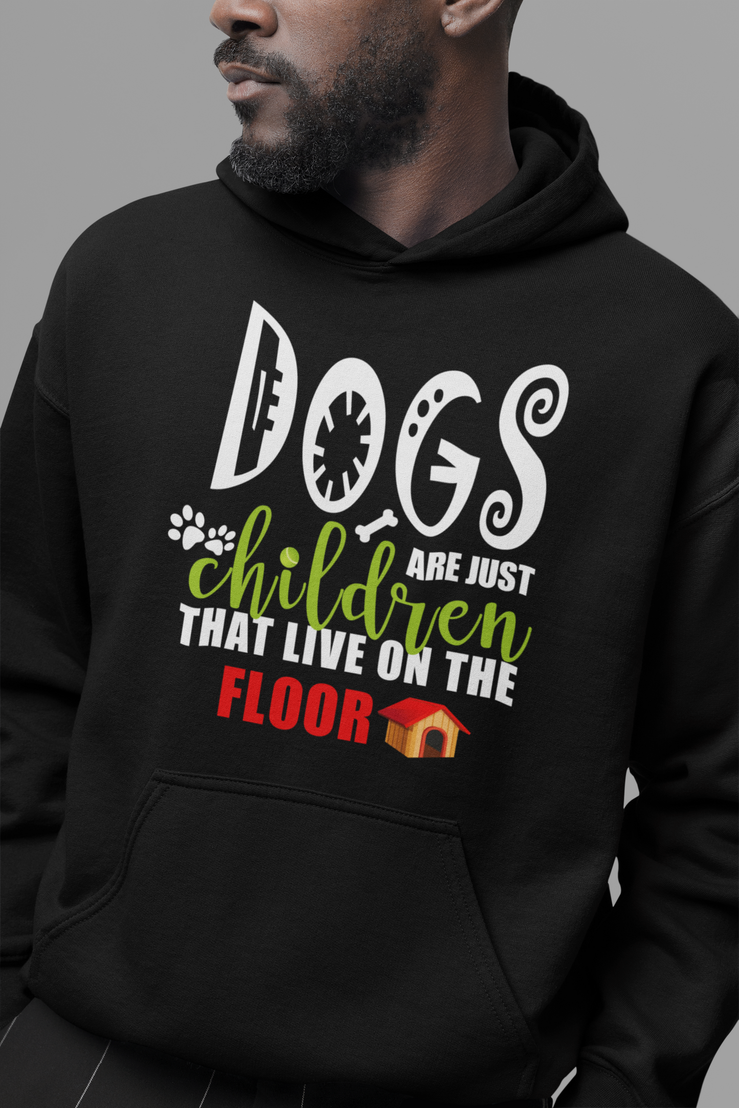 Dog Love : Dogs Are Just Children Oversized Black Hoodie Unisex