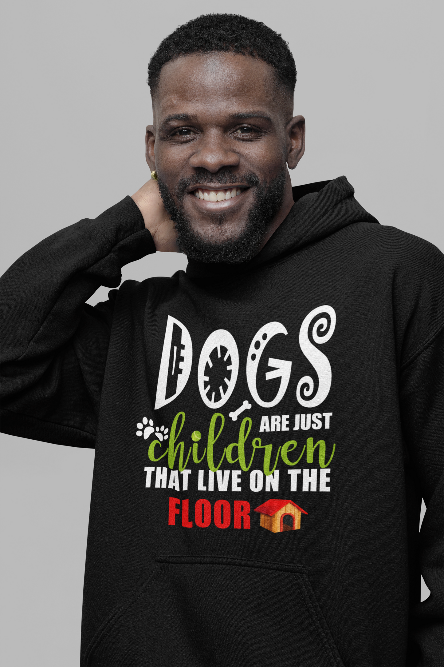 Dog Love : Dogs Are Just Children Oversized Black Hoodie Unisex