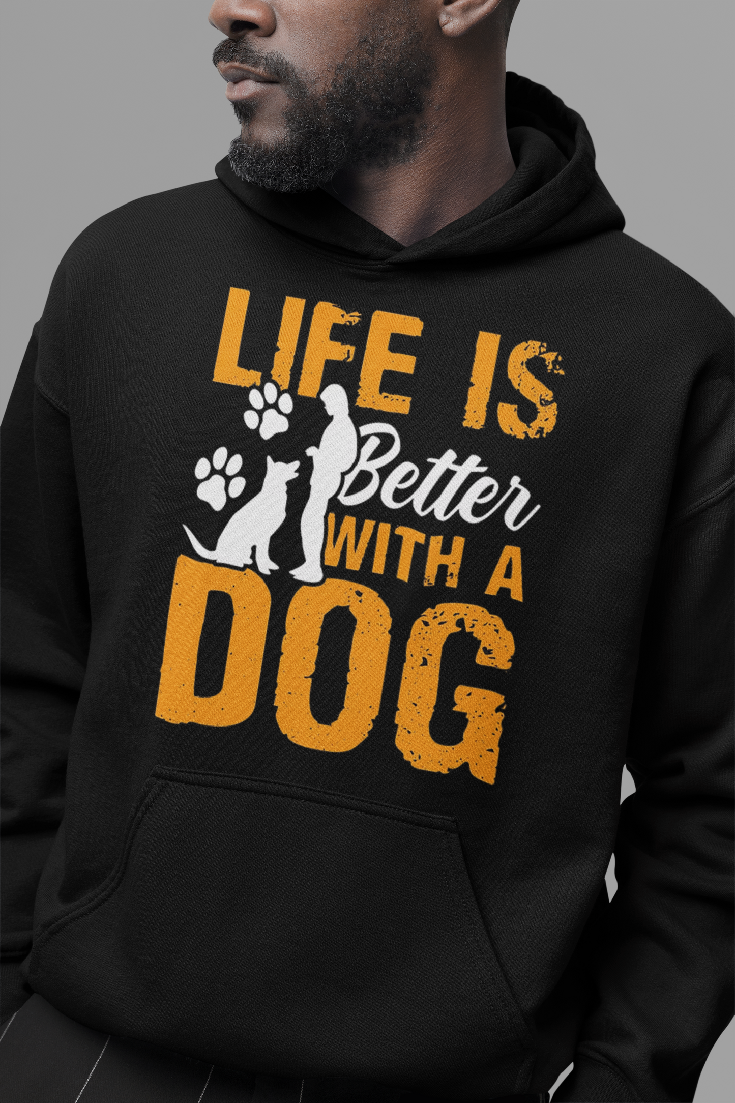 Dog Love : Life Is Better with Dog Oversized Black Hoodie Unisex