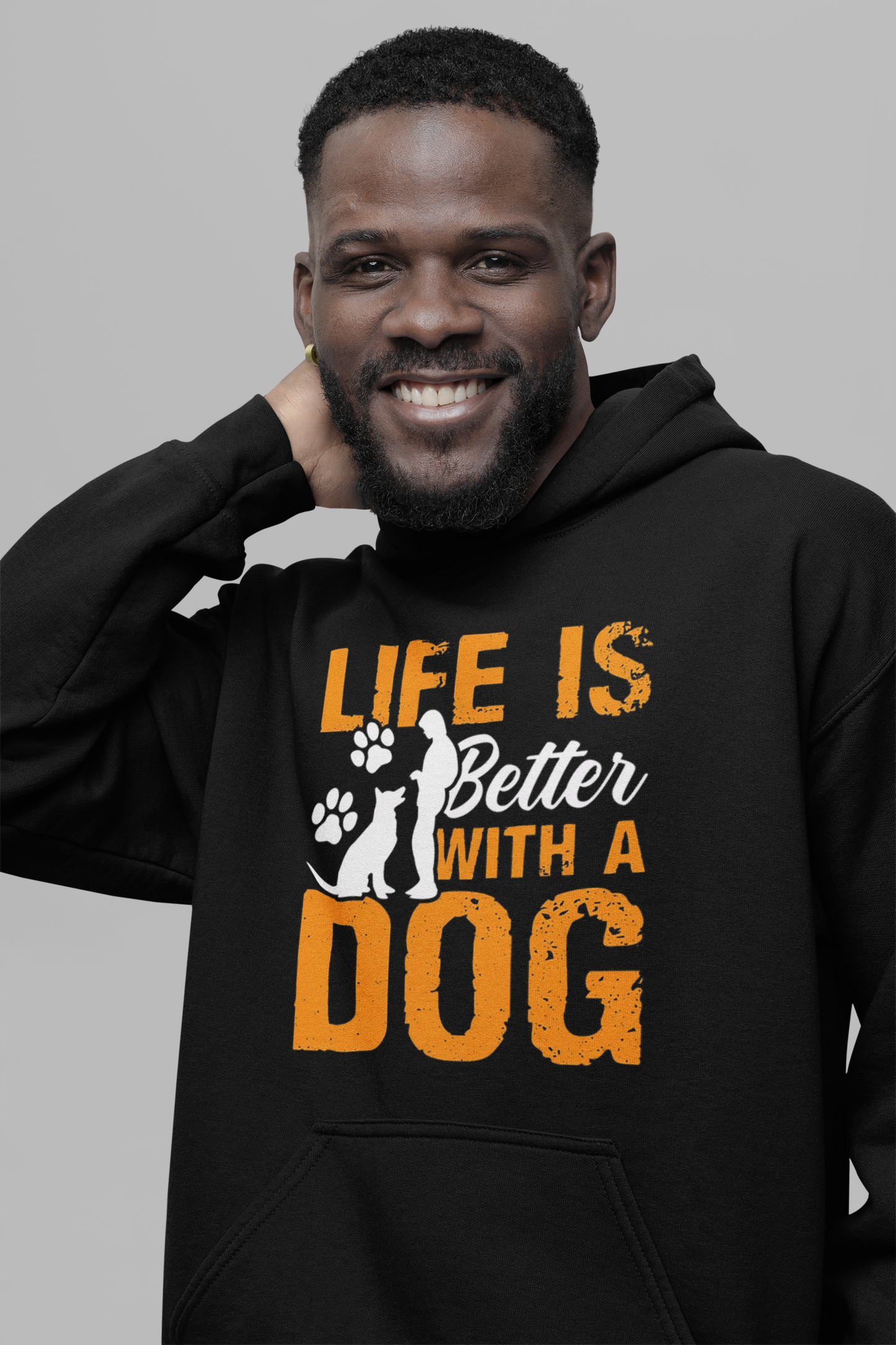 Dog Love : Life Is Better with Dog Oversized Black Hoodie Unisex